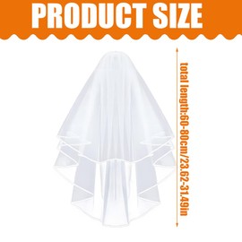 WeddHuis 1 Pcs Wedding Bridal Veil Short Elegant Bridal Bridal Tulle with Comb Wedding Veil (60-80cm)