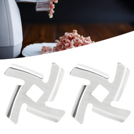 2Pcs 304 Stainless Steel Meat Grinder Blades Food Grinder Plate Disc Accessories for 5#/B Type Grinder(1#)