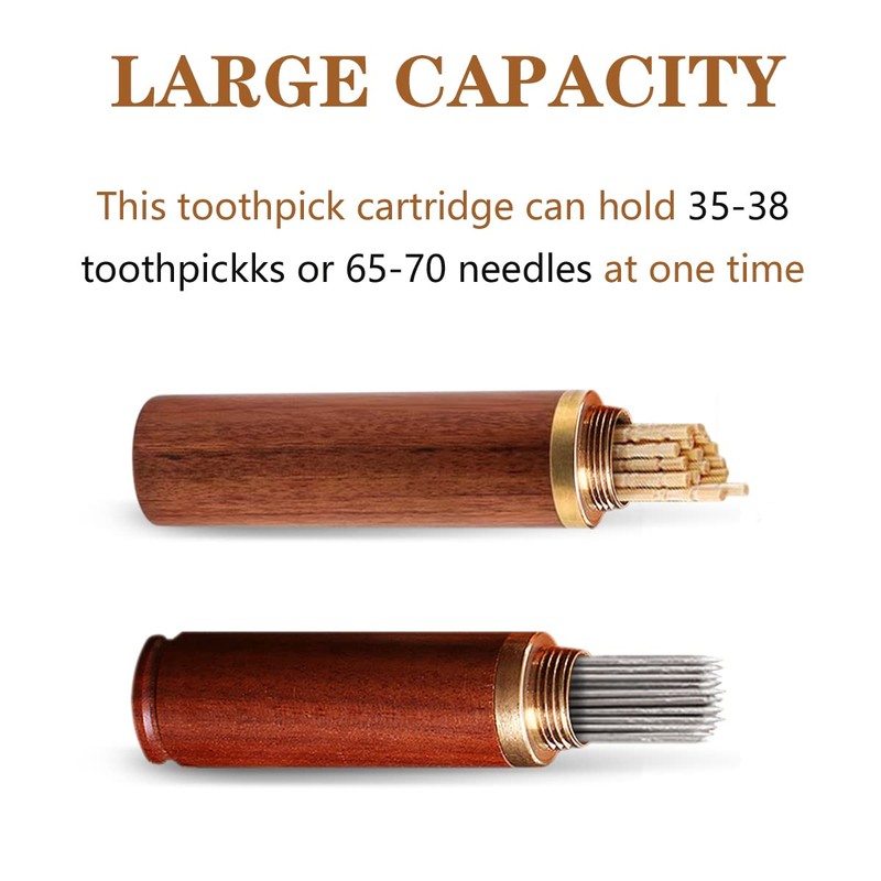 4 Pack Portable Wooden Toothpick Holder for Cinnamon Toothpicks Mini