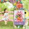 Welcome Easter Bunny Dog Large Decorative House Flag, French Bulldog