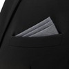 SHLAX&WING メンズネクタイ 無地 グレー シルクネクタイ ビジネススーツ, 12.6インチ x 12.6インチ。お揃いのポケットチーフのみ。, 12.6"x12.6"