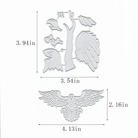 Metal 2 PCS Eagles Falcon Hawk Die Cuts Cutting Dies Embossing Stencils Template Mould for Card Making Decoration and DIY Scrapbooking Album