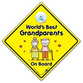 World's Best Grandparents on Board Car Sign, Grandparent car Sign, Grandchildren On Board Sign, Baby on Board Sign, Bumper Sticker, Decal, Car Sign, Baby Car Sign