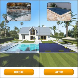 Royal Shade Custom Size 13' x 49' Rectangle Blue Winter Swimming Pool Cover Premium Tarp Safety Heavy Duty, Waterproof, UV Resistant (Cover Size:17' x 53' / 4 ft.Overlap) - (We Customize Size)