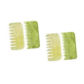 Gatuida 2sets Jade Head Massage Combs Natural Scalp Massager Tools for Hair Loss Prevention Easy to Use Portable for Relaxation Scalp Care 2pcs*2
