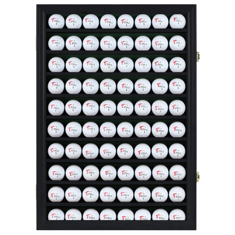 DisplayGifts 80 Golf Ball Display Case Cabinet Wall Rack Holder
