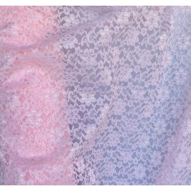 Nice fabrics Pink Polyester Sheer Mesh Floral Pattern Raschel Lace 58/60" Fabric By Yard