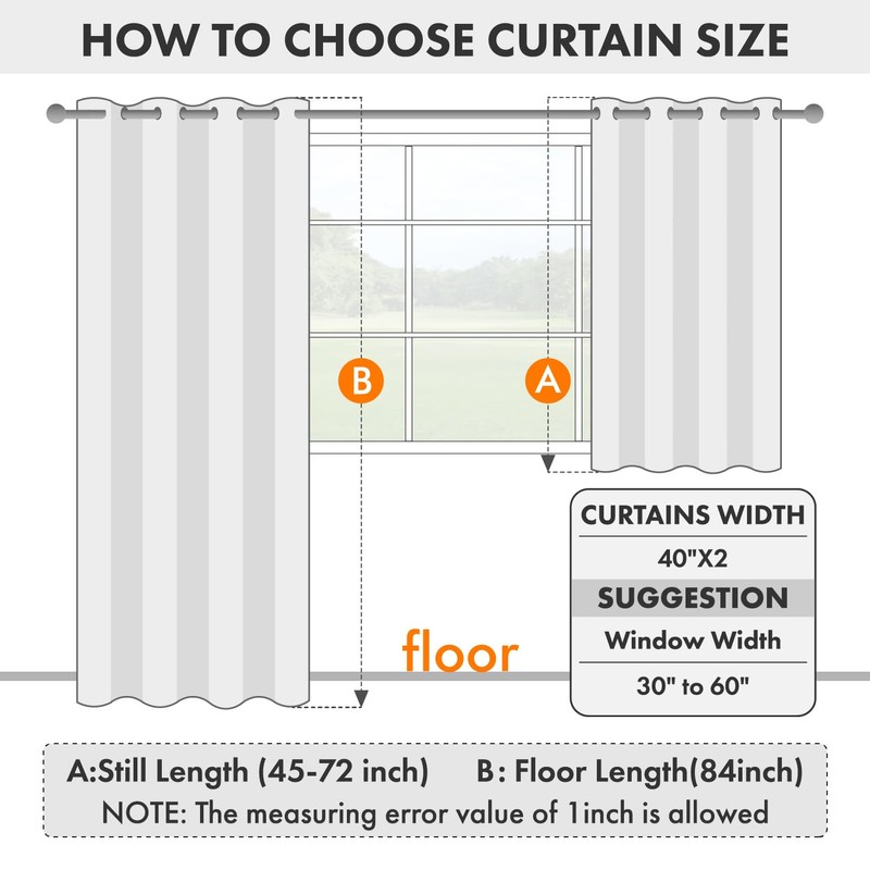 Short Denim Blue Blackout Kitchen Curtain W40 x L45 Inch