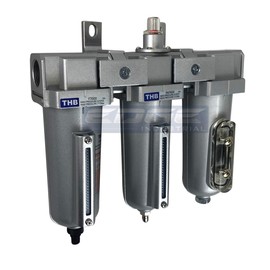 3 STAGE, INDUSTRIAL GRADE IN-LINE COALESCING FILTER & DESICCANT AIR DRYER COMBINATION WITH METAL BOWLS FOR SPRAY GUN EQUIPMENT PAINT BOOTH COMPRESSOR, PLASMA CUTTER (1/2" AUTO DRAIN)