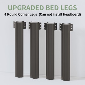 Lutown-Teen 7 Inch Low Profile Full Size Bed Frame with Rounded Corner Legs, 2000 LBS Heavy Duty Metal Full Platform Bed Frame No Box Spring Needed, Easy Assembly, Black