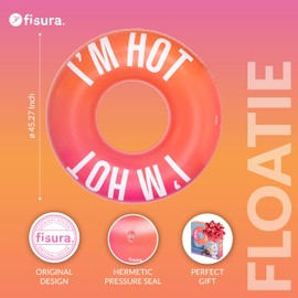 FISURA - Original Inflatable Float "I´m hot". 120 cm Pool Float with Safety Valve for Quick Inflation and Deflation. Beach and Swimming Pool Inflatables for Kids and Adults