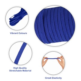 Trimming Shop 5mm (1/5 Inch) Flat Elastic Band - Adjustable, Stretch Elastic Cord for DIY Sewing, Art & Crafts Projects, Repair Clothing, Wig Making, Royal Blue, 5 Metres
