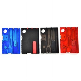 Red Outdoor Survival Bottle Opener Card Multi Tool Outdoor Barbecue Knife Camping Tool Hiking LED Light Magnifier EDC Tool Gear Multitools,Multitools and Accessories