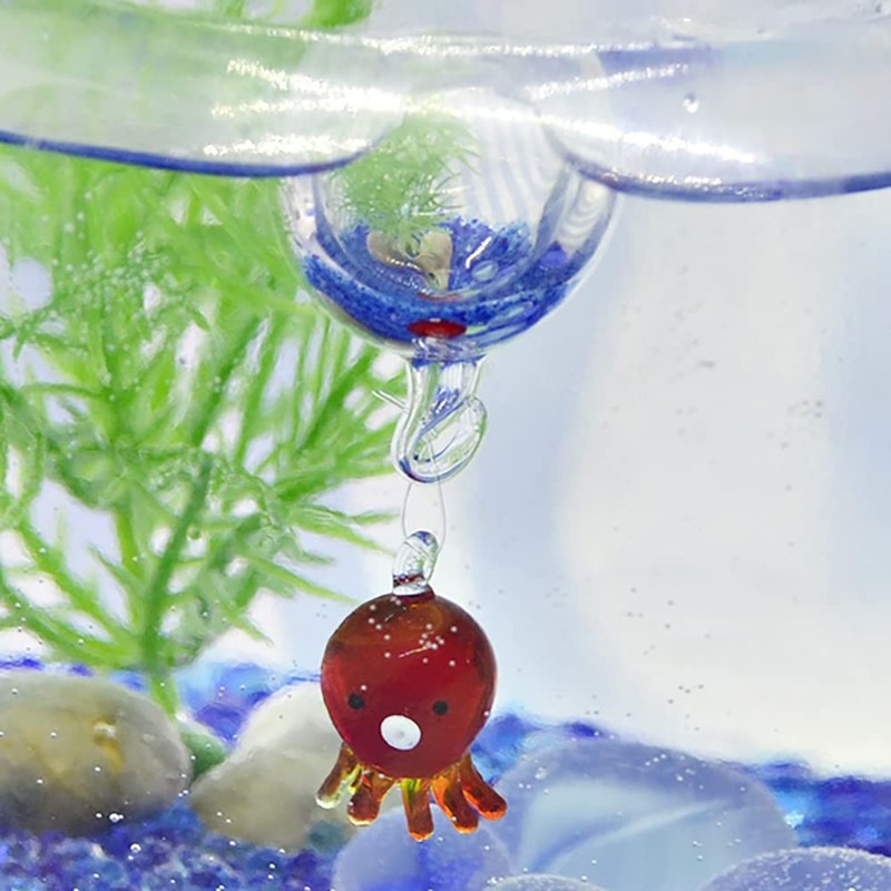 Faukart Cute Handmade Glassware Floating Octopus Width: 10 Balls: 20mm