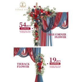 TINGE TIME Artificial Arch Flowers Kit Pack of 5, Wedding Decorations for Reception with Hanging Flowers, Wedding Arch Silk Floral Arrangements Ceremony Backdrop Bridal Shower Outdoor Party Decor