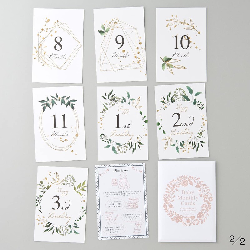 Baby Monthly Cards Green Age Cards