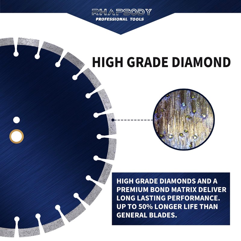 RHAPSODY 9 Inch Diamond Saw Blade 2Pcs, Segmented General Purpose