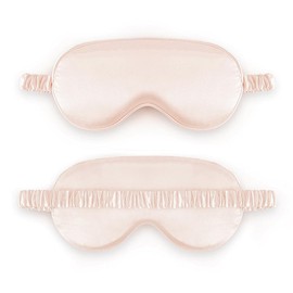Sleep Mask Silk Eye Mask Super Soft Satin Sleep Mask Blackout Anti-Allergy Mask for Night,Travel,Nap,Meditation (Pink)