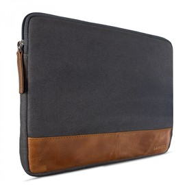 ROYALZ Universal Canvas Case for Tablets 8.9 Inch - 10 Inch (Tablets up to Max: 24 cm x 17 cm x 1.5 cm) Design Tablet Sleeve Case Made of Canvas Grey/Cowhide Brown