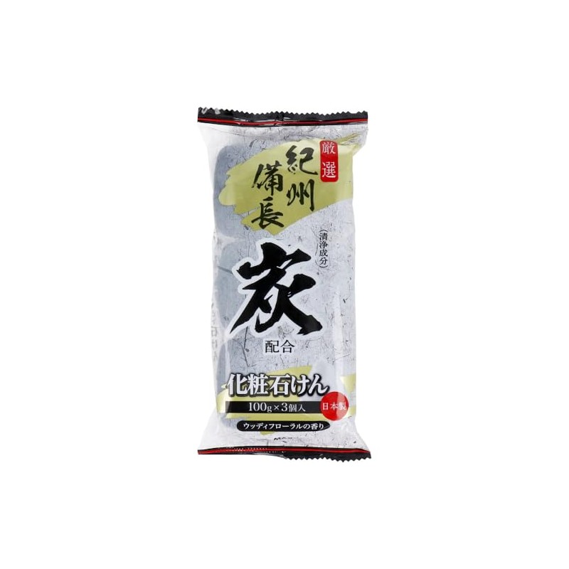 Charcoal, Woody Floral Scent, 3.5 oz (100 g) x 3