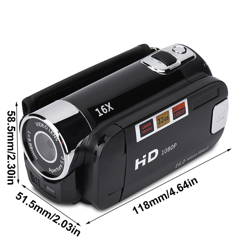 Full HD 16X DV Portable Camcorder Digital Video Camera 270°