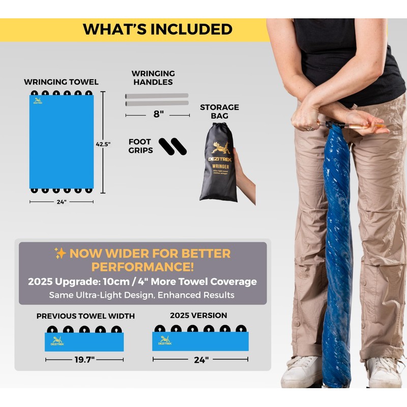 Dezitrek Ultra-Light Clothes Wringer – 2025 Upgraded Version with Wider