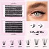 NATUHANA DIY Eyelash Extension Kit, 30P Volume Lash Cluster, 8-15