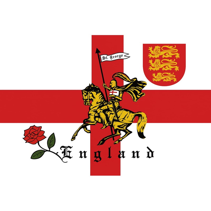 St George Charger Flag, England 3 x 5ft with English