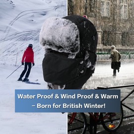 Comhats Men's Waterproof Aviator Hat Winter Warm Fur Hat Trapper Hat Fur Hat Winter Hat, A69265_Grey