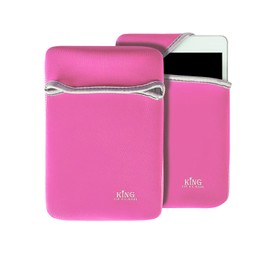 King of Flash 7" 7.9" Hot Pink Slim Soft Neoprene Sleeve for Android Tablets PC Pad Mini & other Devices Full Protection Reversible Padded Cover Case