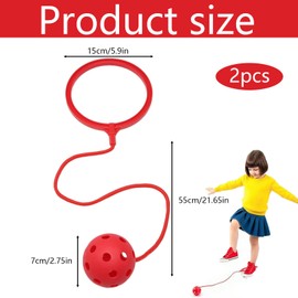 XZSKD 2 Pack Ankle Skip Ball for Kids, Swing Ball Set for Coordination and Fitness, Lightweight Design for Safe Play, Adjustable Rope for Comfortable Fit, Assorted Colors