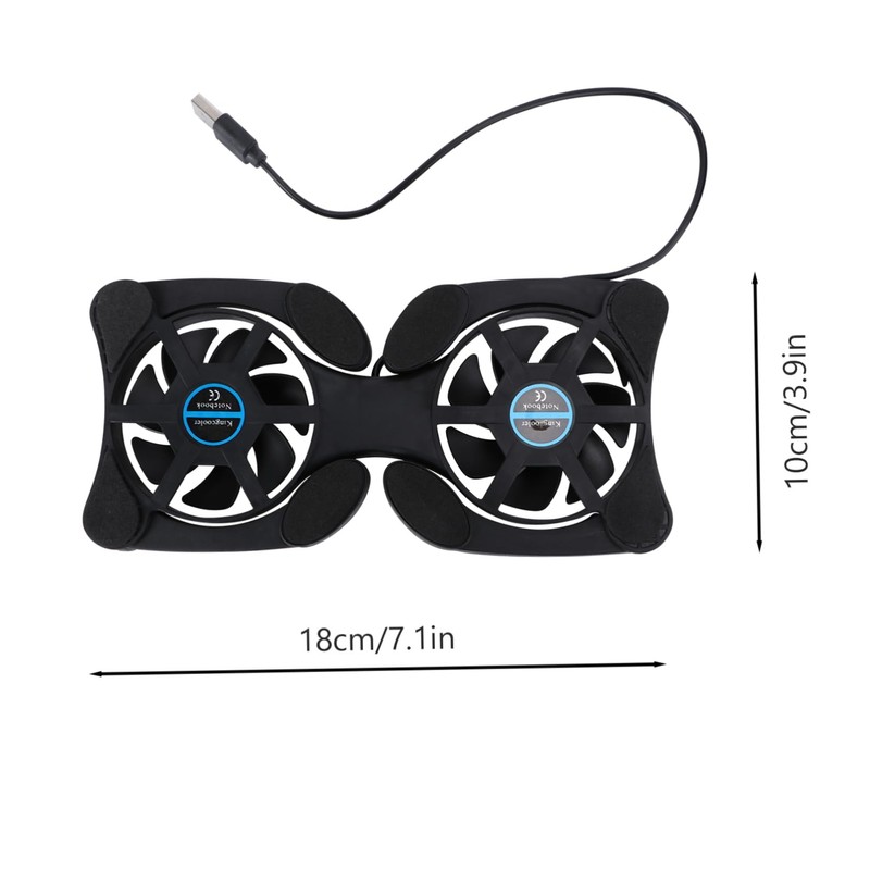 OSALADI Portable Foldable Laptop Cooler Dual USB Fans Height Computer