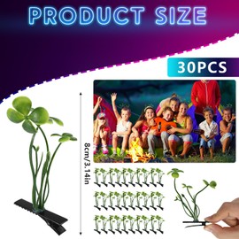 30 Pcs Bean Sprout Hair Clips Mixed Style Plant Hairpins Flower Plant Hair Clip Little Grass Barrette Butterfly Headwear Hair Accessories for Women Girl School Home Party Christmas (Clover)