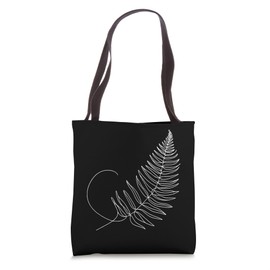 One Line Art Drawing Fern Leaf Tote Bag