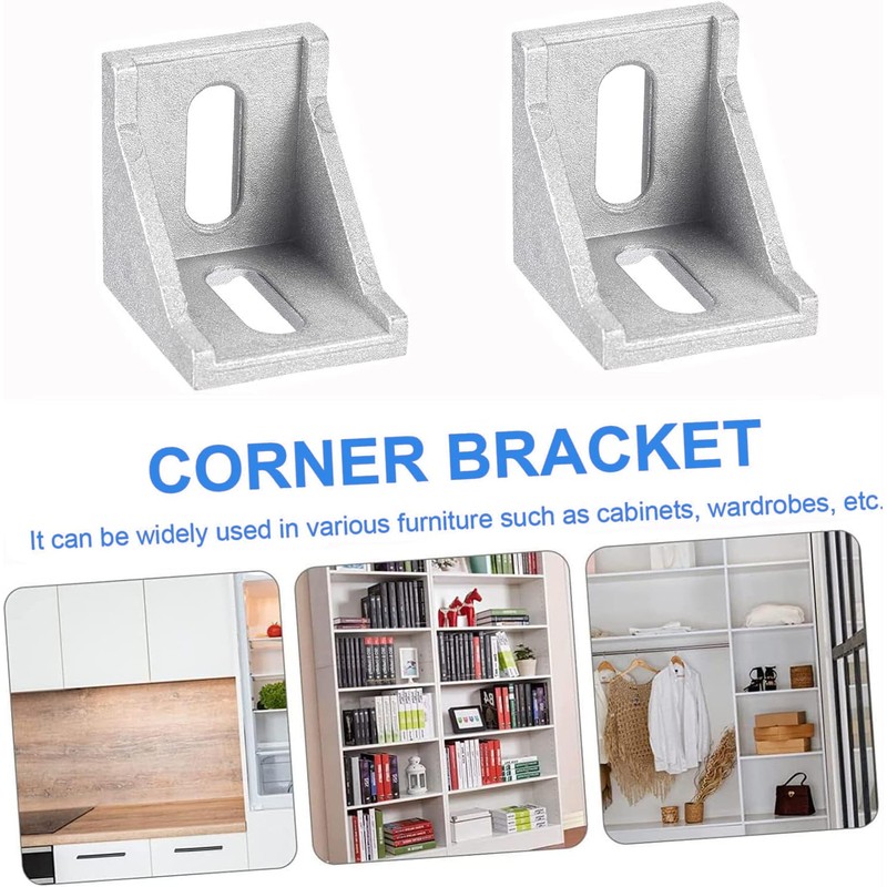 Boxonly 40mm x 40mm Inside Corner Bracket Gusset,Corner Brace Angle