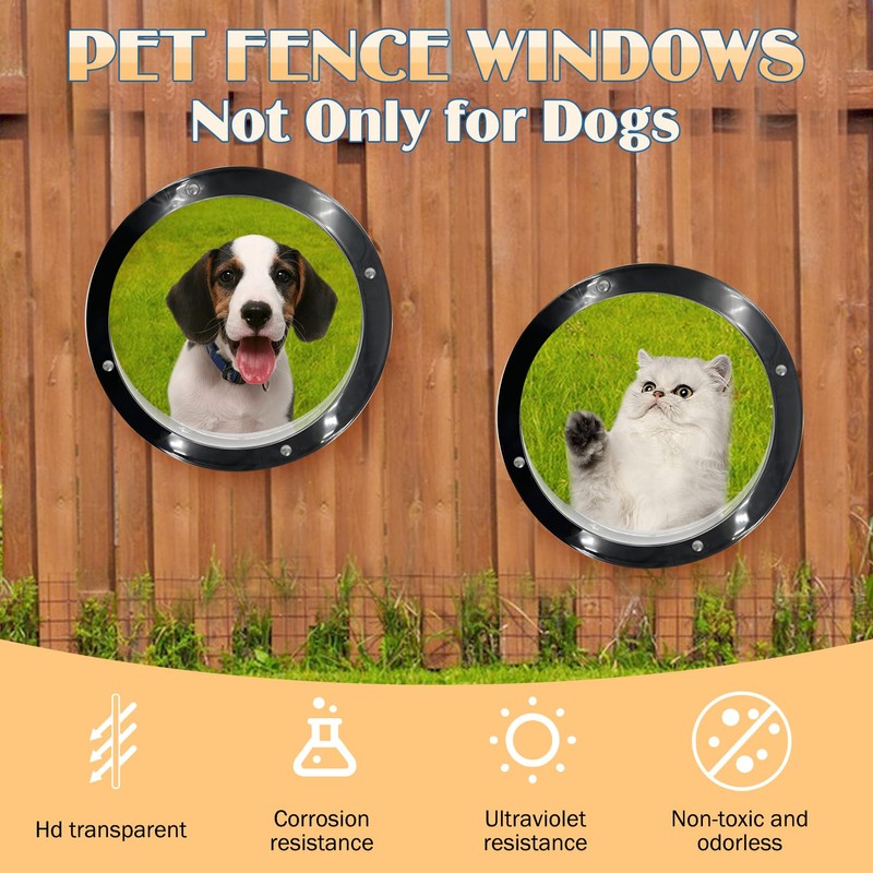 Hamiledyi Dog Fence Window, 12.4" Acrylic Dome Window Clear Bubble