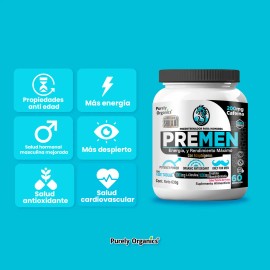 PreMen | Preworkout para Hombres con Shilajit | Energía y Antioxidantes | 60 Servicios