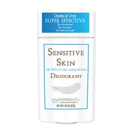 Puremedy - Desodorante natural para mujeres y hombres, sin aluminio, fórmula sensible para la piel libre de químicos, para mantenerse fresca, 2.5 onzas