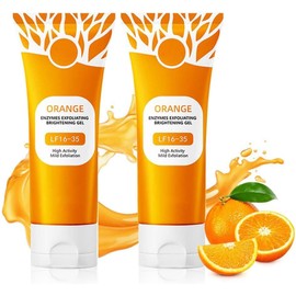 Gel Exfoliante de Naranja, Exfoliante Facial Hidratante de Limpieza Profunda, Exfolia Suavemente, Elimina los Puntos Negros para Todo Tipo de Pieles (2PCS)