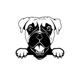MAKTEM Peeking Boxer Dog Car Decals Sticker, Dog Decals for Car Minivan SUV RV Bike, Silhouette Dog Decals for Vehicle, Cute Peeking Car Decals Anime Vinyl (Boxer)