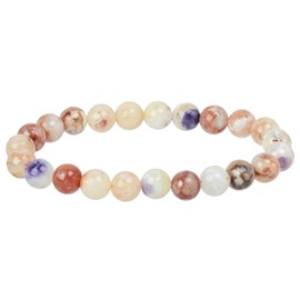 Eledoro PowerBead, Women’s Stretch Bead Bracelet, Made of 8 mm Gemstone Beads, 17 - 18 cm, gemstone, purple
