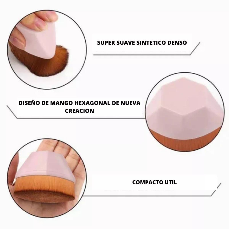 JSBelle Brocha Para Maquillaje Liquido De Base, Brocha Facial Kabuki