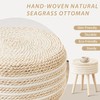 Cpintltr Round Ottoman Footstool Natural Seagrass Foot Stool Pouf Ottomans