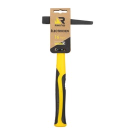 Rhino 18912 16 mm Electrician's Hammer. Unbreakable Handle (Trimmer). Head Width: 16 mm. Allows You to Nail, Attach Electrical Wires in Narrow Spaces