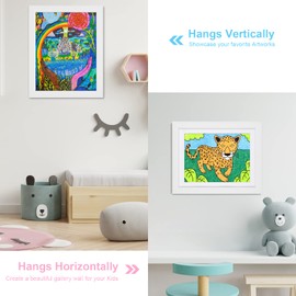 [3 Pack] Kids Art Frames, 10x12.5 Front Opening Kids Artwork Frames Changeable, Displays 8.5x11 With Mat and 10x12.5 Without Mat, Holds 50 Pcs, for 3D Picture, Crafts, Hanging Art, Portfolio Storage