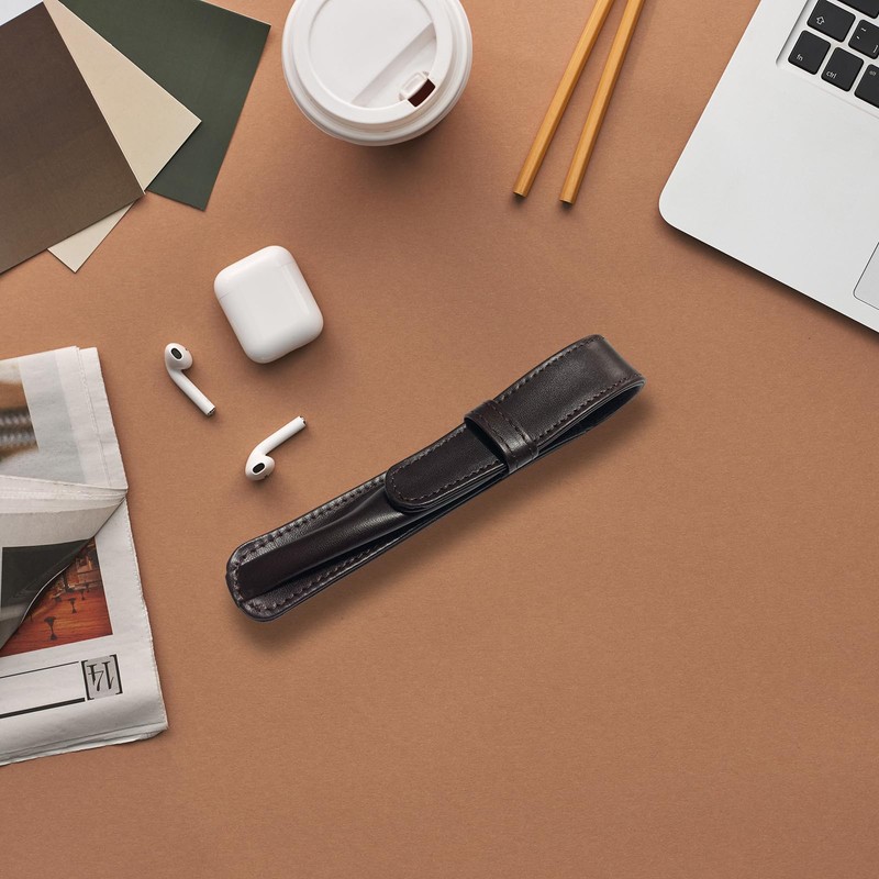 Aston Leather Pen Holder - Black Single