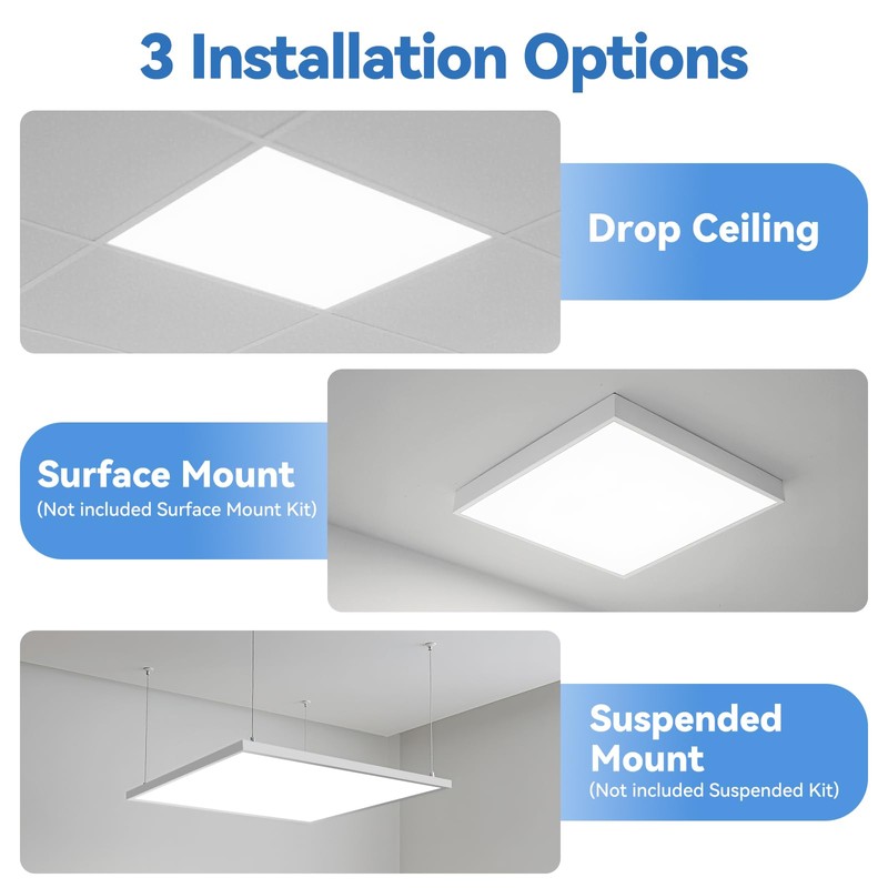 CycevSun 4-Pack 2x2 LED Flat Panel Light - Drop Ceiling,
