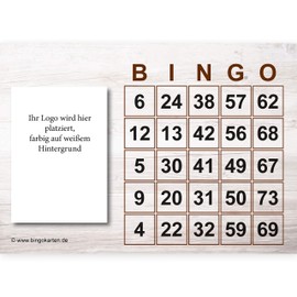 DiPrint Pack of 100 Individual Bingo Cards with Logo (Motif 2)