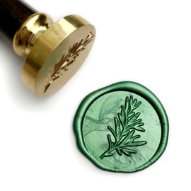 UNIQOOO Rosemary Botanical Twig Green Plants Wax Seal Stamp for Wedding, Great for Cards Envelopes, Invitations, Wine Packages, Snail Mails, Letter Sealing, Gift Ideas for Bride, Friend, Lover
