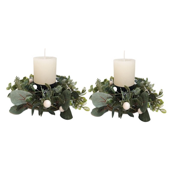 Schmucks HOME Decorative Christmas Wreath 2 x Candles Wreath Advent